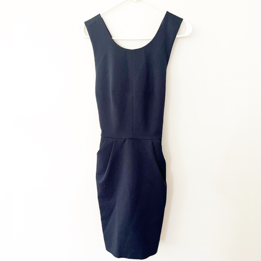 Club Monaco Texture Knit Open Racerback ALine Dress w/ Pockets